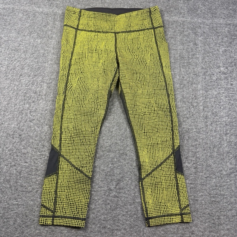 Lululemon Leggings 6 Pace Rival Crop Fall Net Toxic Black Luxtreme Run Gym